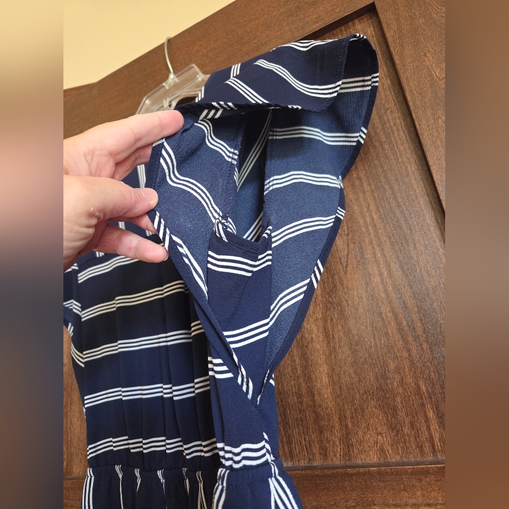 Navy Striped Women's Dress - Picture 5 of 7
